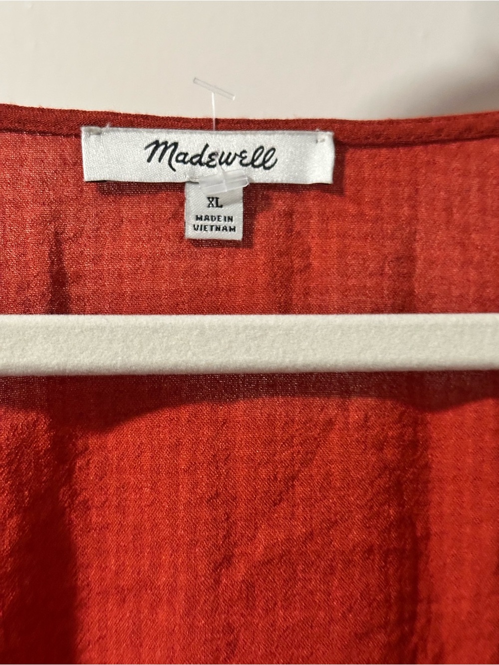 Madewell Rust Tie-Front V-Neck Blouse - Picture 3 of 4